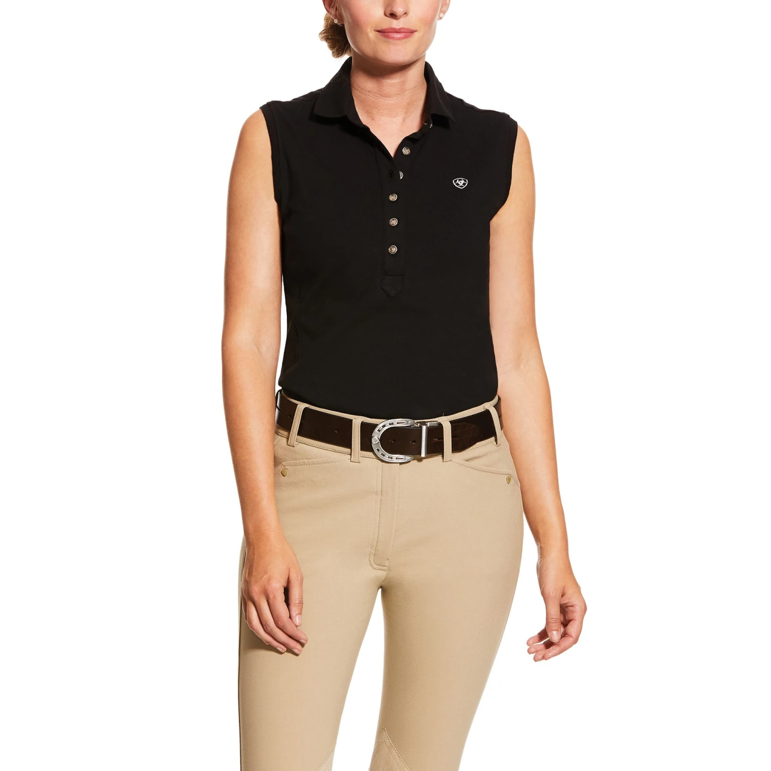 Ariat Women's Sleeveless Prix Polo 2.0 (Black) 1 Ariat Women's Sleeveless Prix Polo 2.0 (Black)