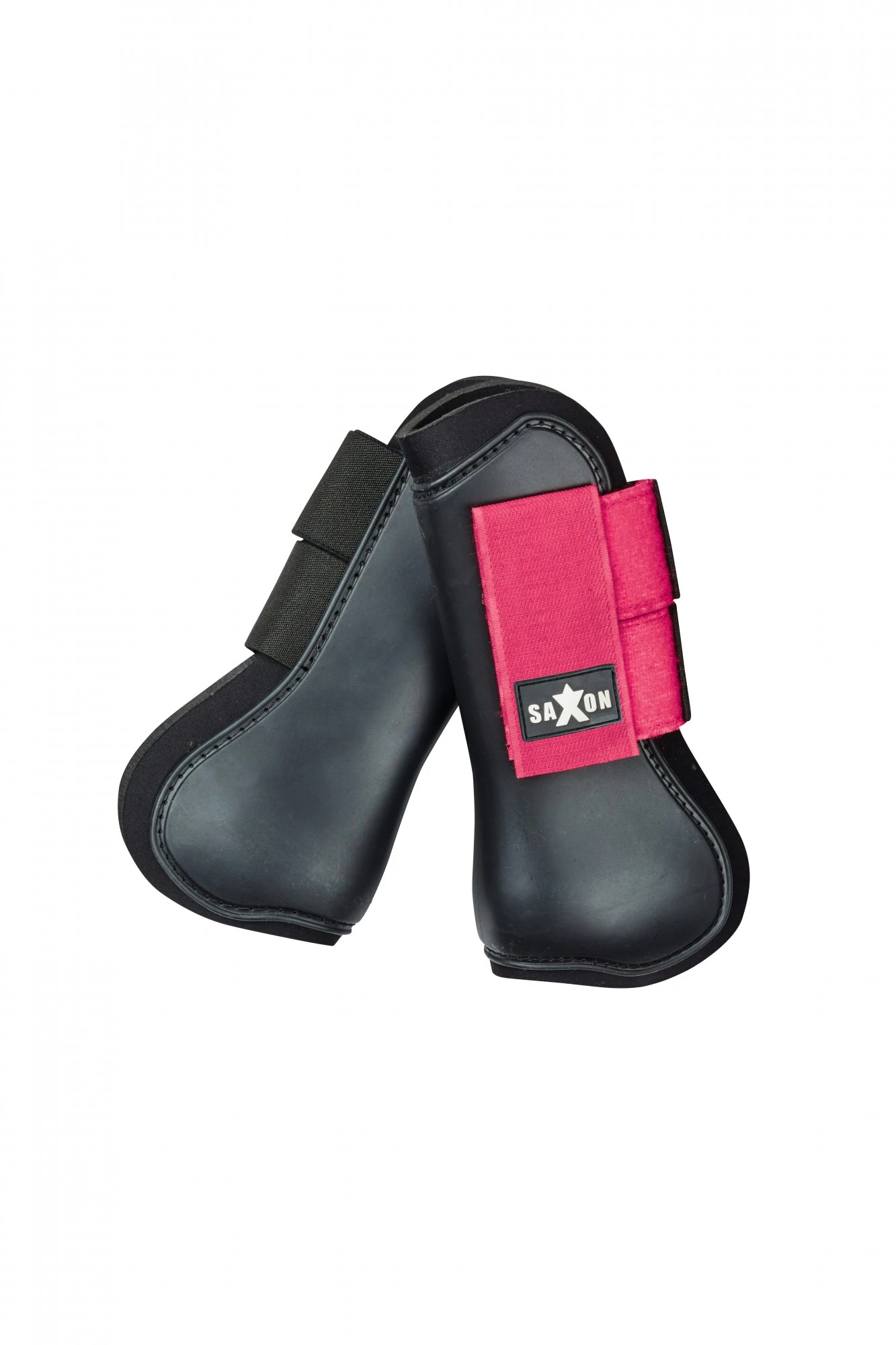 Saxon Open Front Boots (Black/Pink) 1 Saxon Open Front Boots (Black/Pink)