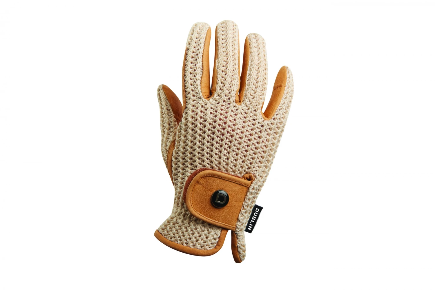 Dublin Adults Crochet Riding Gloves (Natural/Natural) 2 Dublin Adults Crochet Riding Gloves (Natural/Natural) - Image 2