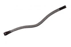 Collegiate Curved Silver Chain Browband (Brown)