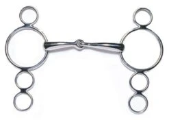 JP Korsteel Stainless Steel Jointed 3 Ring Dutch Gag Bit