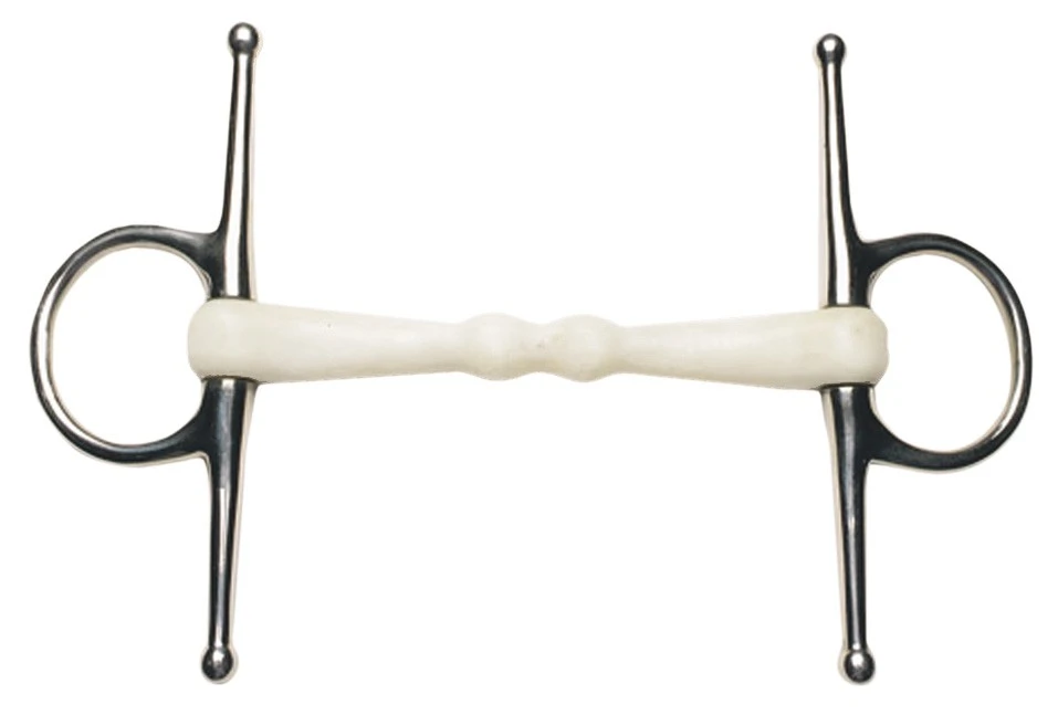 Korsteel Flexi Mullen Mouth Full Cheek Snaffle Bit (Ivory) 1 Korsteel Flexi Mullen Mouth Full Cheek Snaffle Bit (Ivory)