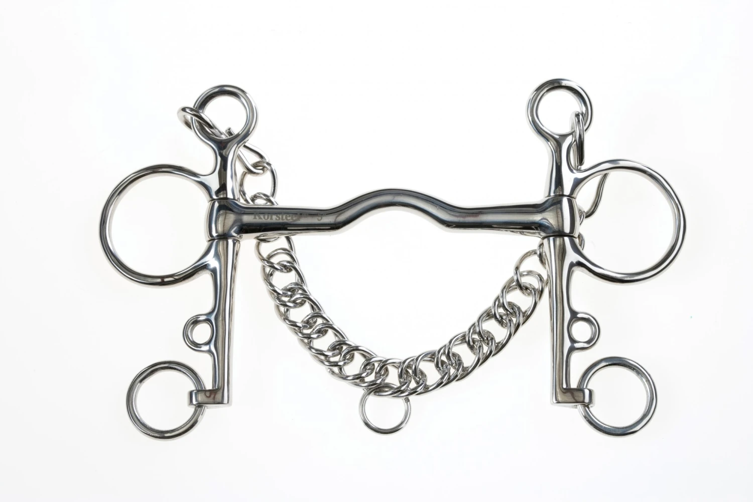 Korsteel Stainless Steel Cambridge Mouth Pelham Bit 1 Korsteel Stainless Steel Cambridge Mouth Pelham Bit