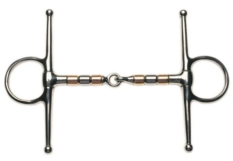 Korsteel Stainless Steel Copper And Steel Rollers Full Cheek Snaffle Bit 1 Korsteel Stainless Steel Copper And Steel Rollers Full Cheek Snaffle Bit