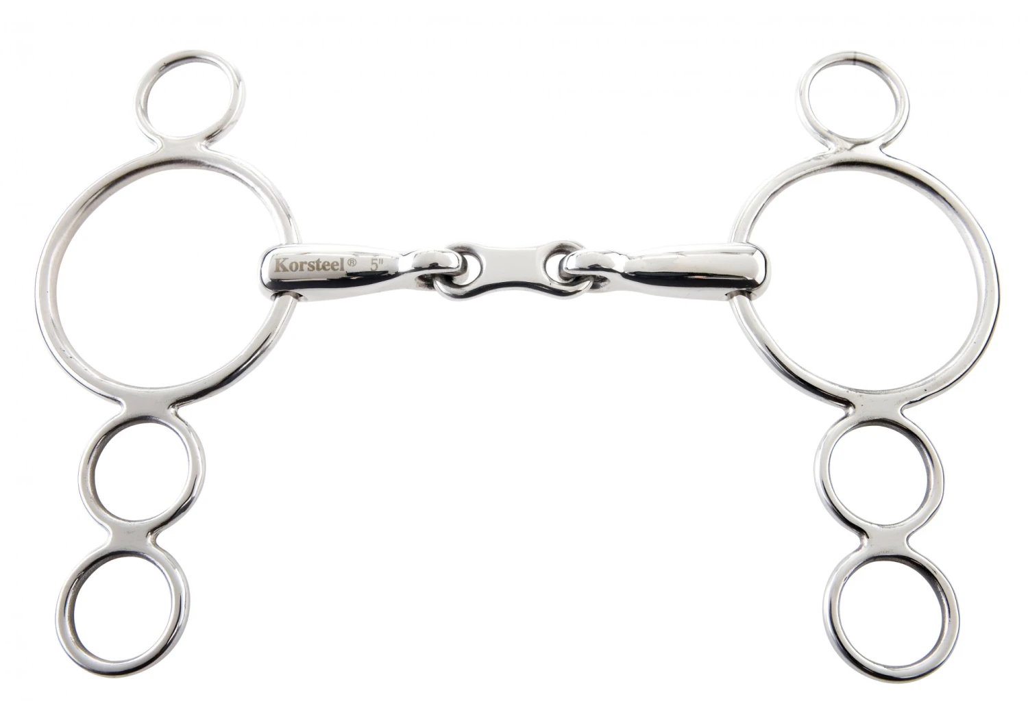 Korsteel Stainless Steel French Link 3 Ring Dutch Gag Bit 1 Korsteel Stainless Steel French Link 3 Ring Dutch Gag Bit