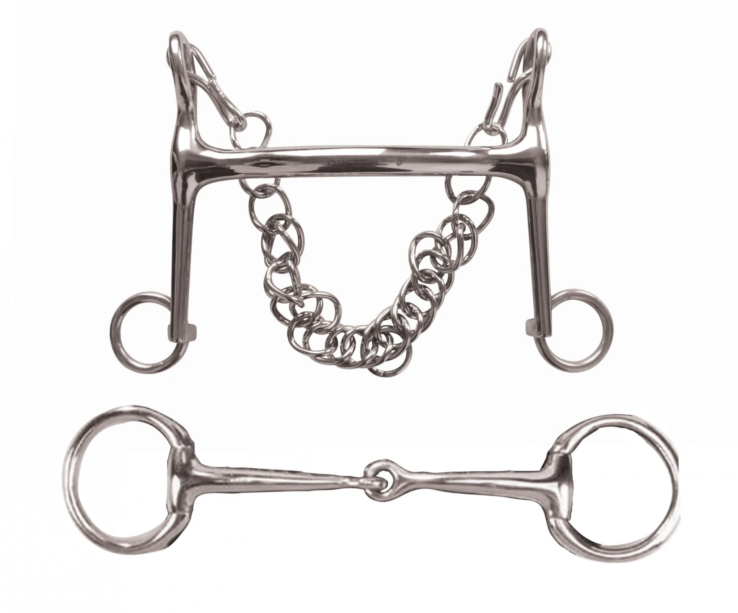 Korsteel Stainless Steel Mullen Mouth Fixed Cheek Eggbutt Weymouth Set 1 Korsteel Stainless Steel Mullen Mouth Fixed Cheek Eggbutt Weymouth Set