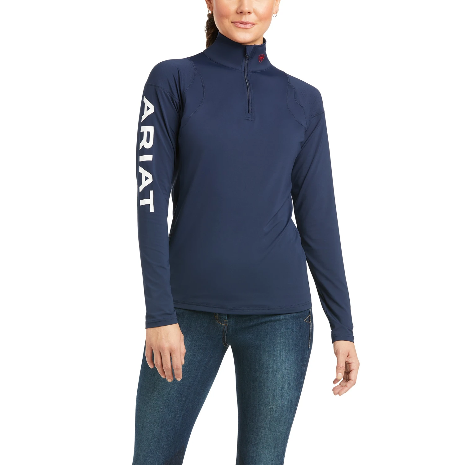 Ariat Women's Auburn 1/4 Zip Base Layer (Team Navy) 1 Ariat Women's Auburn 1/4 Zip Base Layer (Team Navy)