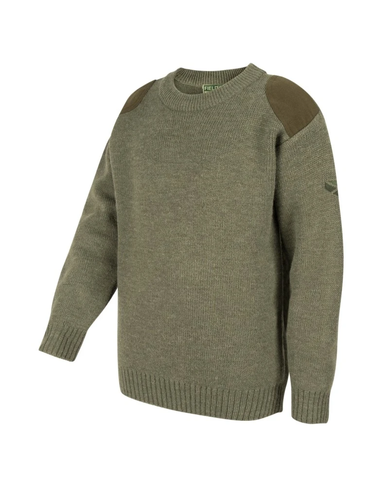 Hoggs Of Fife Junior Melrose Hunting Pullover (Soft Marled Green) 1 Hoggs Of Fife Junior Melrose Hunting Pullover (Soft Marled Green)
