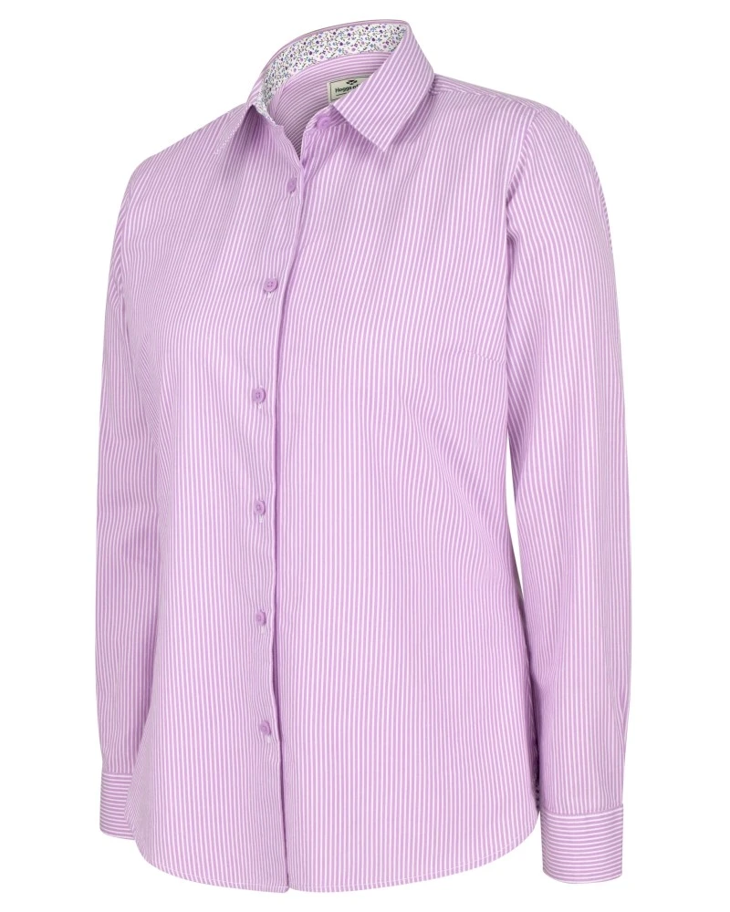 Hoggs Of Fife Ladies Bonnie II Cotton Shirt (Lavender Stripe) 1 Hoggs Of Fife Ladies Bonnie II Cotton Shirt (Lavender Stripe)