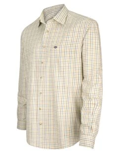 Hoggs Of Fife Men's Inverness Cotton Tattersall Shirt (Brown/Gold/Navy)