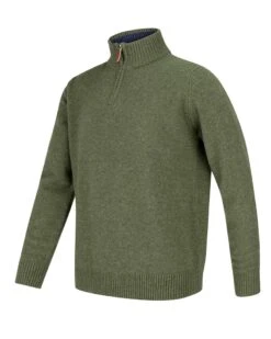 Hoggs Of Fife Men's Lothian 1/4 Zip Neck Pullover (Thyme)