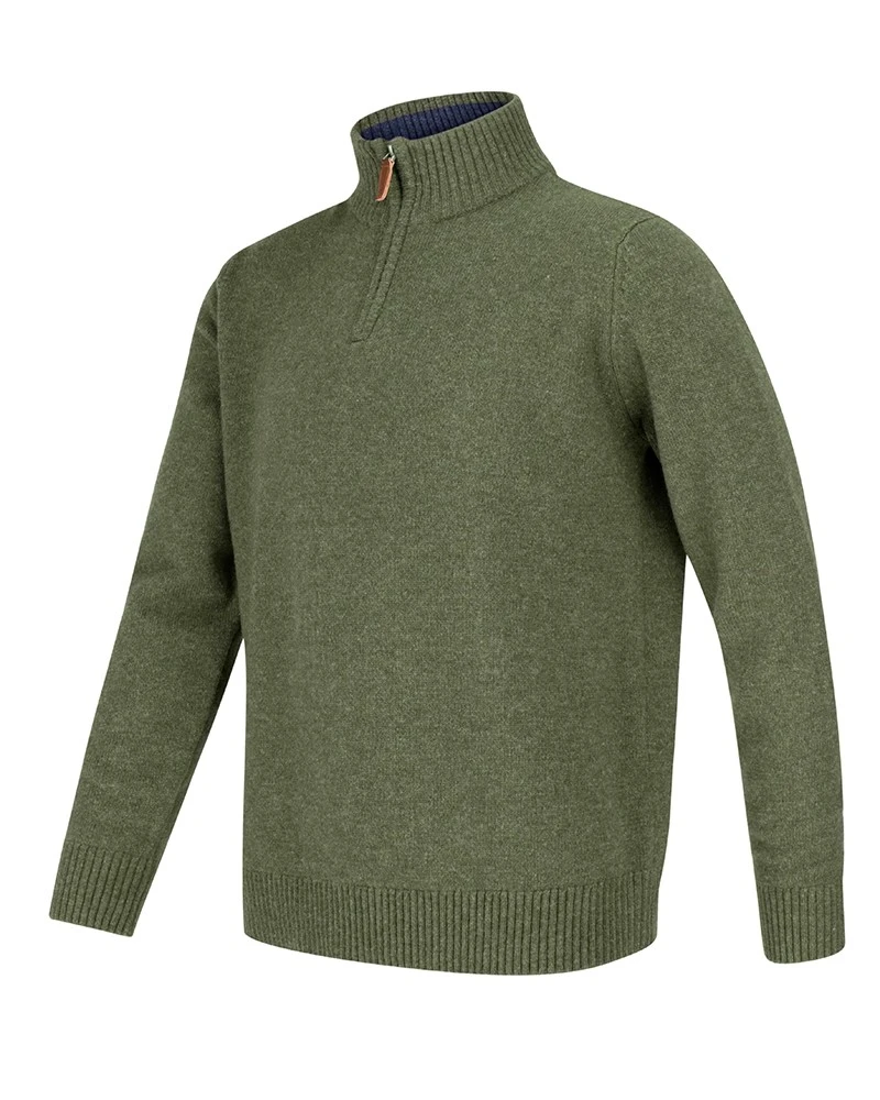 Hoggs Of Fife Men's Lothian 1/4 Zip Neck Pullover (Thyme) 1 Hoggs Of Fife Men's Lothian 1/4 Zip Neck Pullover (Thyme)