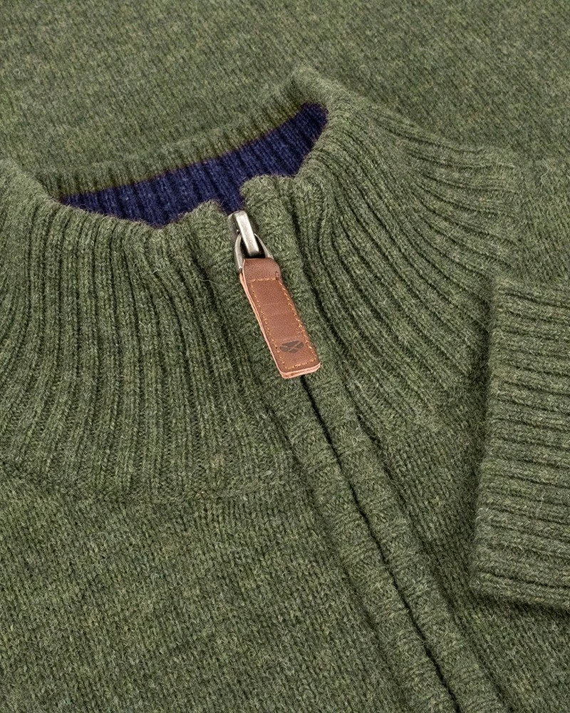 Hoggs Of Fife Men's Lothian 1/4 Zip Neck Pullover (Thyme) 2 Hoggs Of Fife Men's Lothian 1/4 Zip Neck Pullover (Thyme) - Image 2