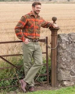 Hoggs Of Fife Men's Moleskin Jeans (Dark Olive) -Professional Equestrian Shop 16209c