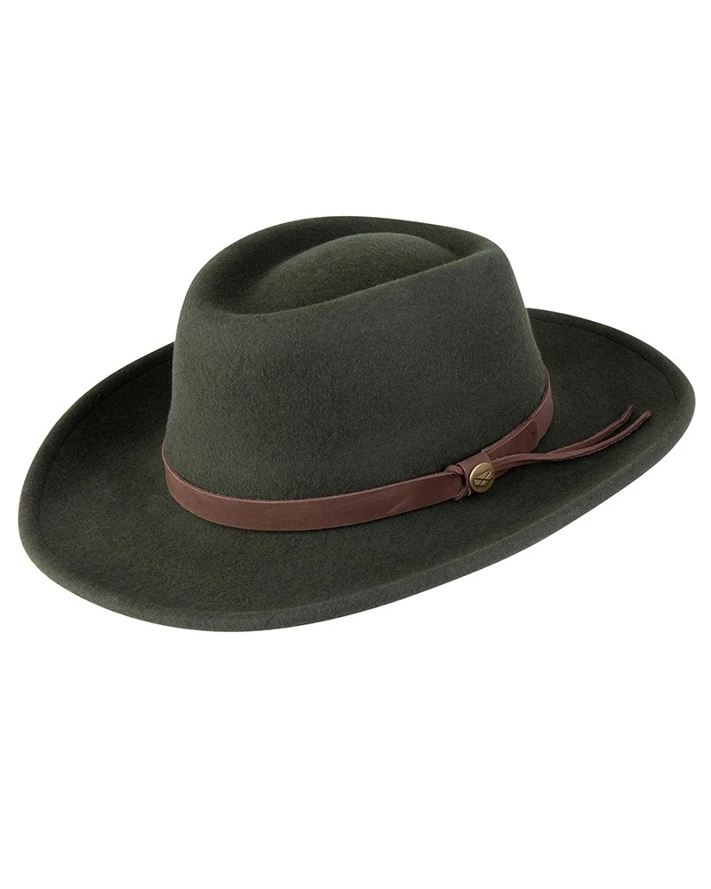 Hoggs Of Fife Unisex Perth Crushable Felt Hat (Olive) 1 Hoggs Of Fife Unisex Perth Crushable Felt Hat (Olive)