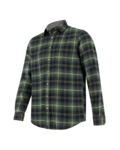 Hoggs Of Fife Men's Pitmedden Long Sleeve Flannel Check Shirt (Green Check)