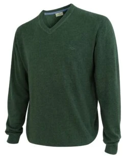 Hoggs Of Fife Men's Stirling Cotton Pullover (Olive)