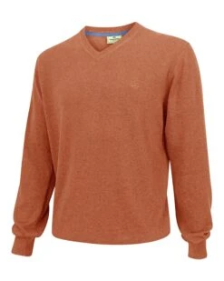 Hoggs Of Fife Men's Stirling Cotton Pullover (Rust)