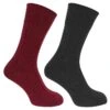 Hoggs Of Fife Unisex Brogue Merino Country Socks - Twin Pack (Green/Burgundy)