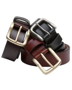 Hoggs Of Fife Unisex Luxury Leather Belts (Dark Brown)