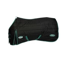 Weatherbeeta Green-Tec Stable Rug Standard 150g Med/Lite (Black/Bottle Green) -Professional Equestrian Shop 17120h