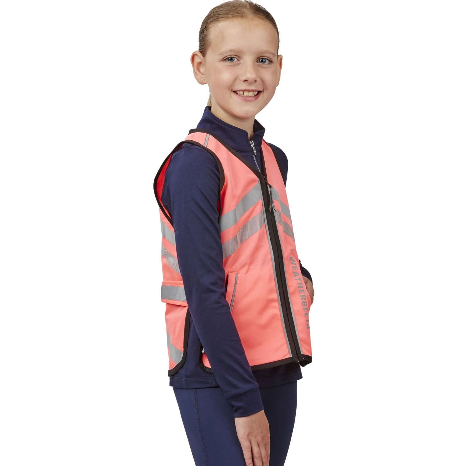 Weatherbeeta Childs Reflective Waistcoat (Pink) 2 Weatherbeeta Childs Reflective Waistcoat (Pink) - Image 2