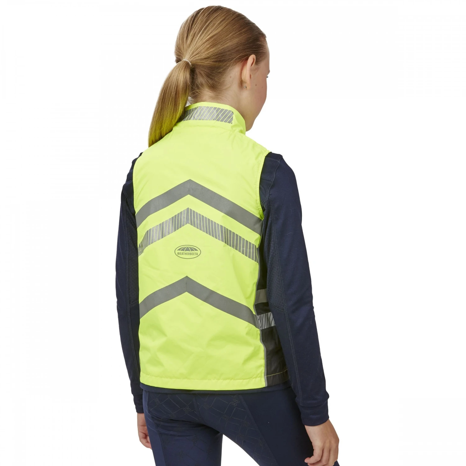 Weatherbeeta Childs Reflective Lightweight Waterproof Vest (Yellow) 2 Weatherbeeta Childs Reflective Lightweight Waterproof Vest (Yellow) - Image 2