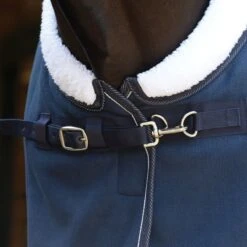 Weatherbeeta - Sherpa Fleece Cooler - Standard Neck (Dark Blue/White) -Professional Equestrian Shop 17412e