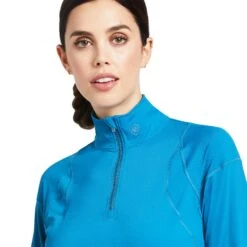 Ariat Women's Auburn 1/4 Zip Long Sleeve Baselayer (Saxony Blue) 9 Ariat Women's Auburn 1/4 Zip Long Sleeve Baselayer (Saxony Blue) -Professional Equestrian Shop 18043e