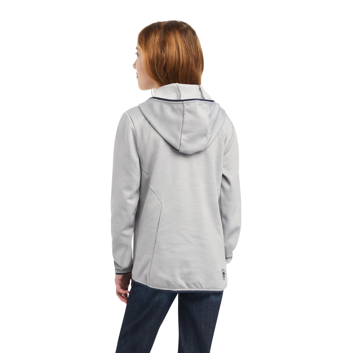 Ariat Youth's Byron Full Zip Hoodie (Heather Grey) 2 Ariat Youth's Byron Full Zip Hoodie (Heather Grey) - Image 2