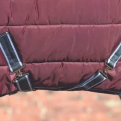 Weatherbeeta Comfitec 210D Channel Quilt Stable Rug Combo Neck 250g Medium (Maroon/Grey/White) -Professional Equestrian Shop 19208e