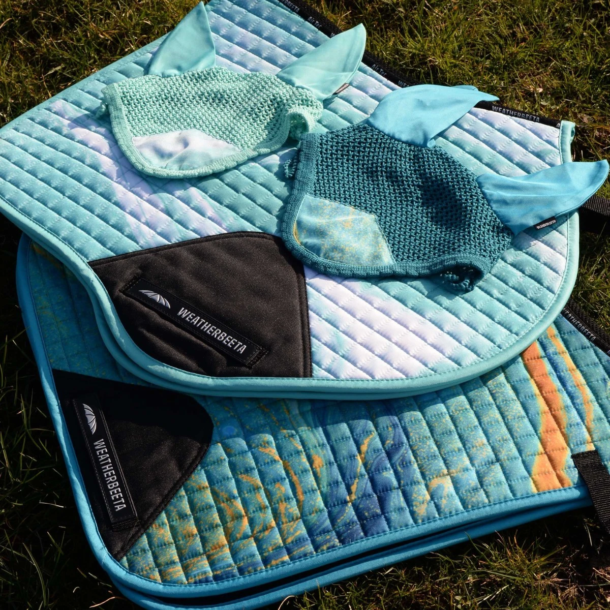 Weatherbeeta Prime Marble Dressage Saddle Pad (Turquoise Swirl Marble Print) 3 Weatherbeeta Prime Marble Dressage Saddle Pad (Turquoise Swirl Marble Print) - Image 3