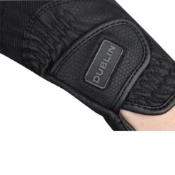 Dublin Mesh Panel Riding Gloves (Black) -Professional Equestrian Shop 19521c
