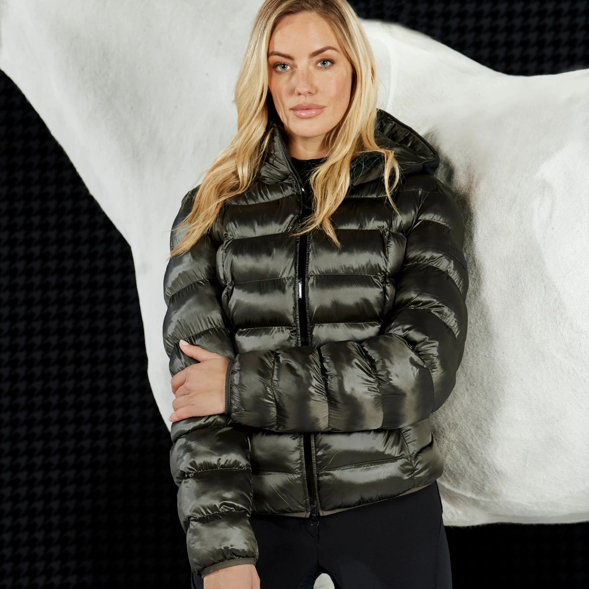 Pikeur Ladies Suri Quilted Jacket (Black Olive) 3 Pikeur Ladies Suri Quilted Jacket (Black Olive) - Image 3