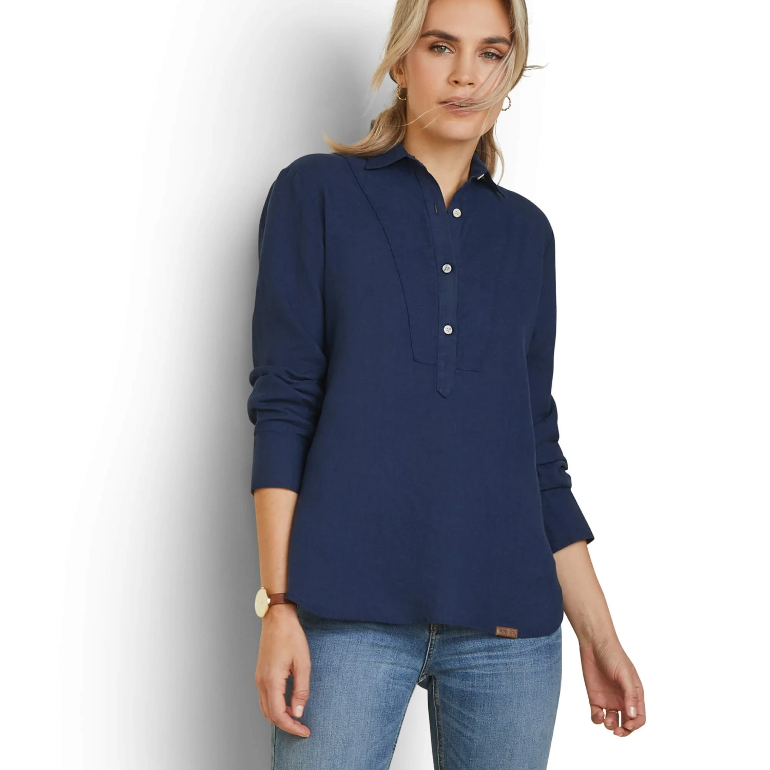 Ariat Womens Cazadero Blouse (Navy) 1 Ariat Womens Cazadero Blouse (Navy)