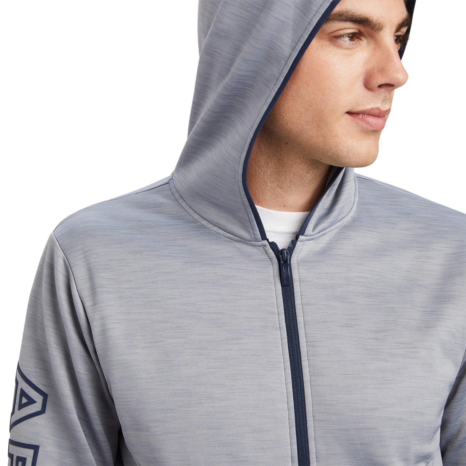 Ariat Mens Byron Full Zip Hoodie (Heather Grey) 5 Ariat Mens Byron Full Zip Hoodie (Heather Grey) - Image 5