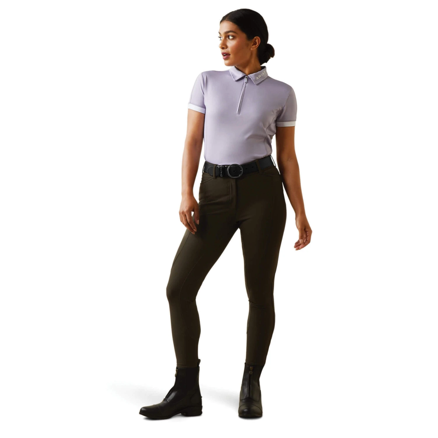 Ariat Womens Bandera 1/4 Zip Polo (Heirloom Lilac) 3 Ariat Womens Bandera 1/4 Zip Polo (Heirloom Lilac) - Image 3