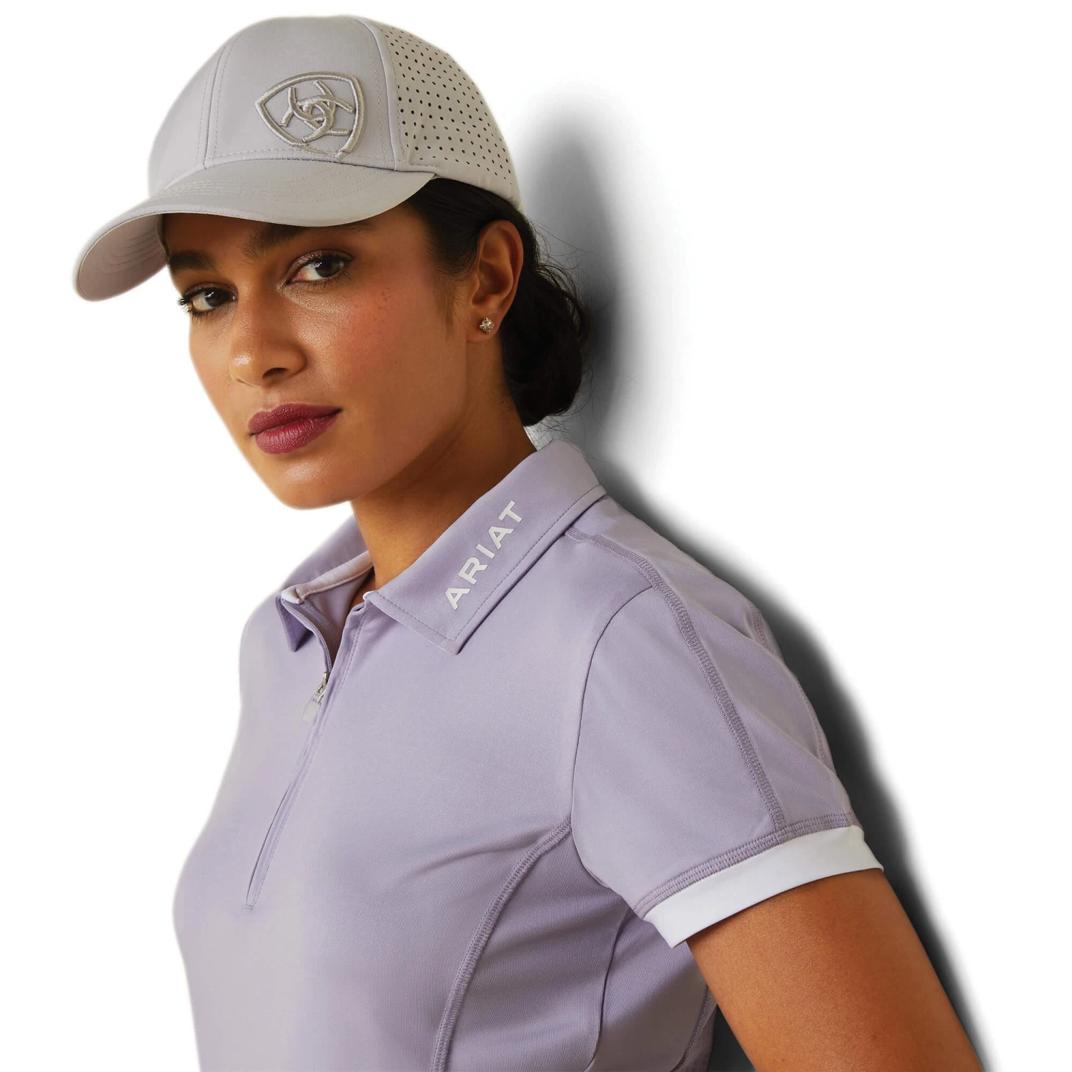 Ariat Womens Bandera 1/4 Zip Polo (Heirloom Lilac) 4 Ariat Womens Bandera 1/4 Zip Polo (Heirloom Lilac) - Image 4