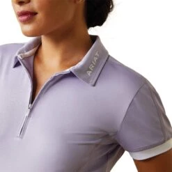Ariat Womens Bandera 1/4 Zip Polo (Heirloom Lilac) 11 Ariat Womens Bandera 1/4 Zip Polo (Heirloom Lilac) -Professional Equestrian Shop 19926f