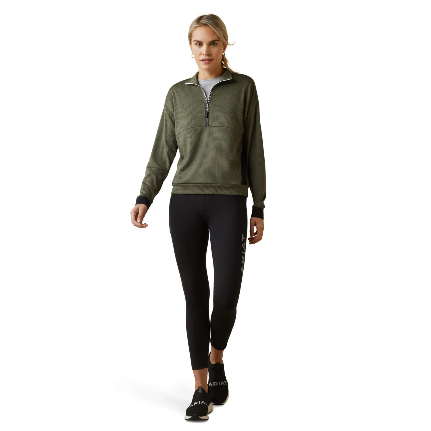 Ariat Womens Breathe 1/2 Zip Sweatshirt (Beetle) 3 Ariat Womens Breathe 1/2 Zip Sweatshirt (Beetle) - Image 3