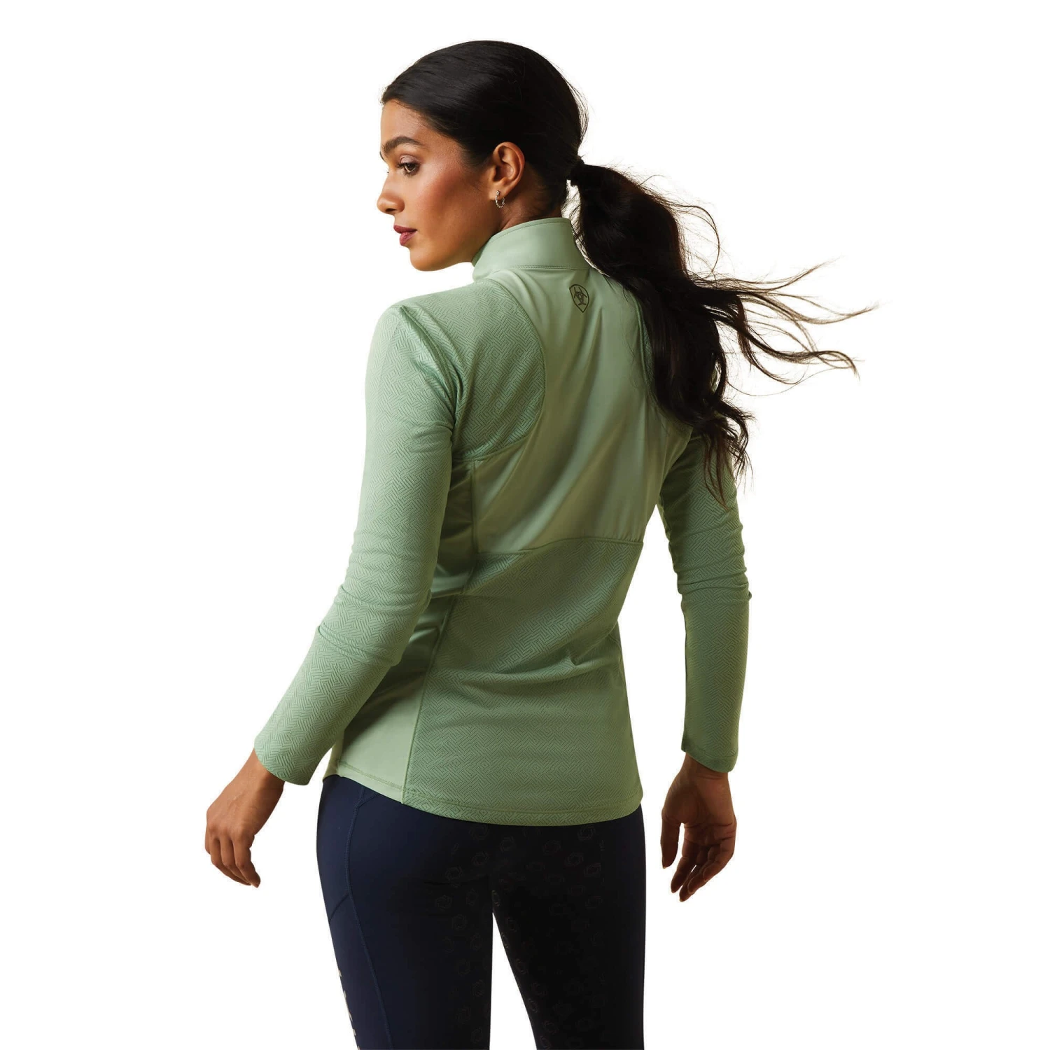 Ariat Womens Breathe 1/4 Zip Baselayer (Basil) 2 Ariat Womens Breathe 1/4 Zip Baselayer (Basil) - Image 2