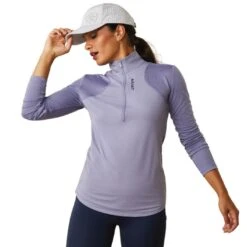 Ariat Womens Breathe 1/4 Zip Baselayer (Dusky Granite)