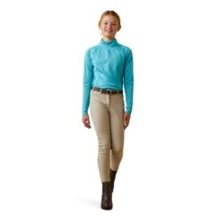 Ariat Youth Sunstopper 2.0 1/4 Zip Baselayer (Maui Blue) -Professional Equestrian Shop 20001c