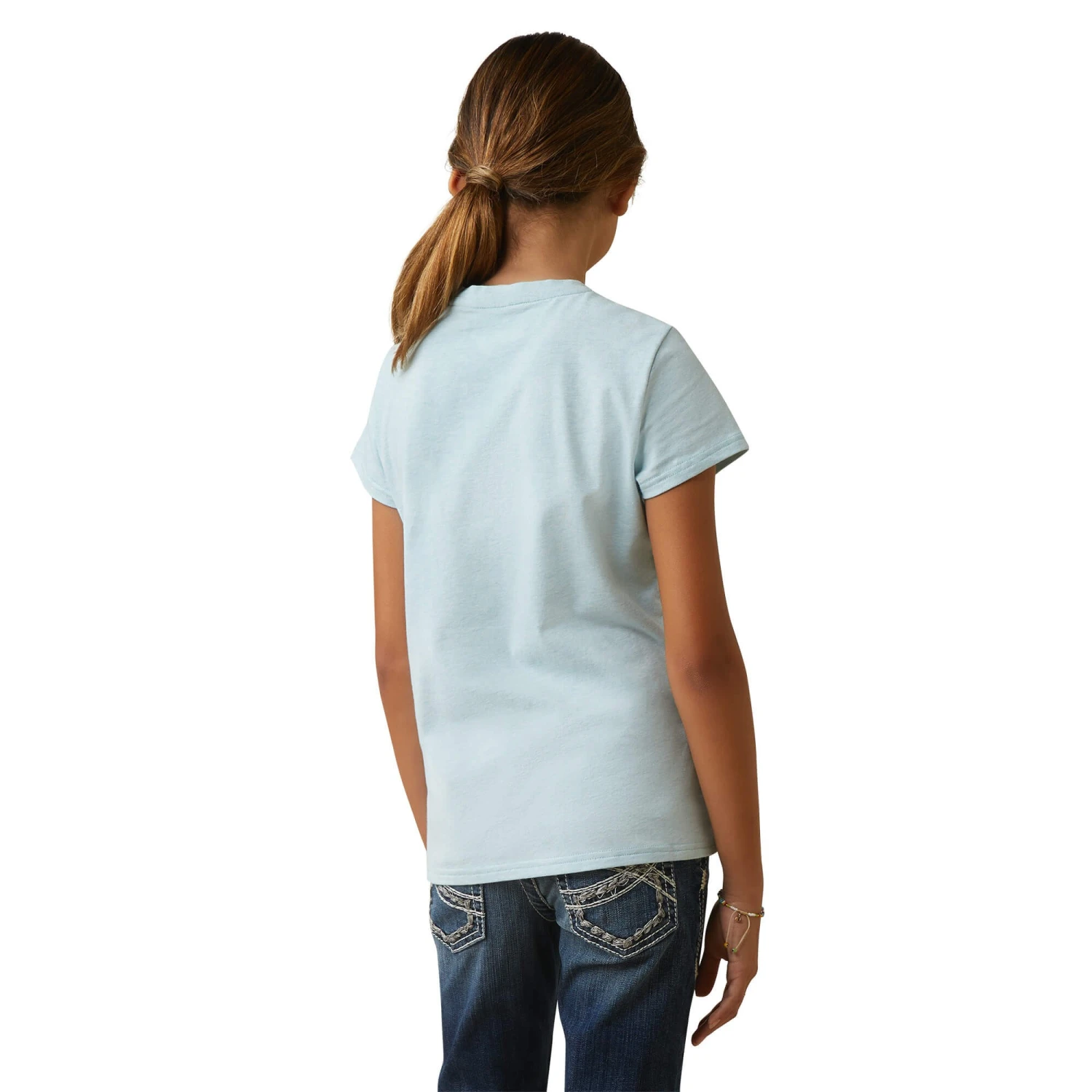 Ariat Youth Time To Show T-Shirt (Heather Mosaic Blue) 2 Ariat Youth Time To Show T-Shirt (Heather Mosaic Blue) - Image 2