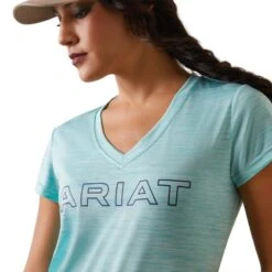 Ariat Womens Laguna Logo Top (Pool Blue) 6 Ariat Womens Laguna Logo Top (Pool Blue) -Professional Equestrian Shop 20019c