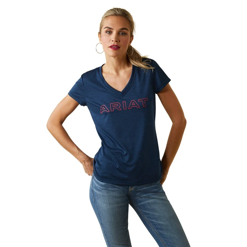 Ariat Womens Laguna Logo Top (Navy Eclipse) 1 Ariat Womens Laguna Logo Top (Navy Eclipse)