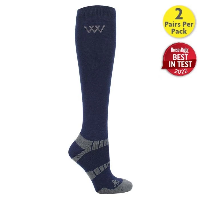 Woof Wear Long Bamboo Waffle Riding Sock (Navy) 1 Woof Wear Long Bamboo Waffle Riding Sock (Navy)
