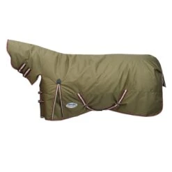Weatherbeeta Comfitec Essential Combo Neck 220g Mediumweight Turnout (Olive Green/Burgundy/White) -Professional Equestrian Shop 20294c