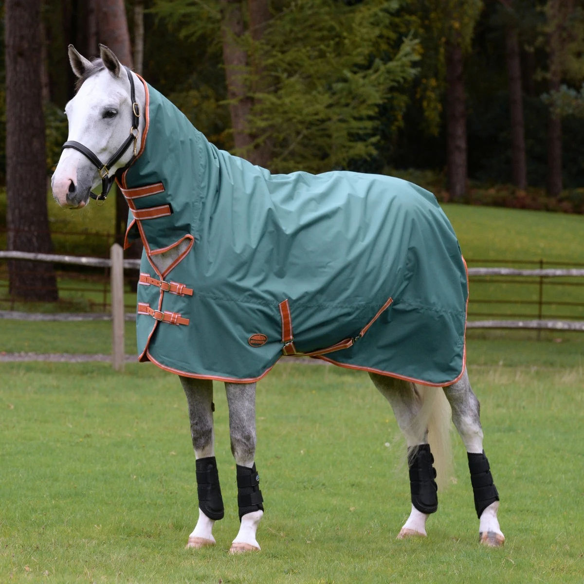 Weatherbeeta Comfitec Tyro Combo Neck Lite Plus Turnout (Green/Burnt Orange/White) 1 Weatherbeeta Comfitec Tyro Combo Neck Lite Plus Turnout (Green/Burnt Orange/White)