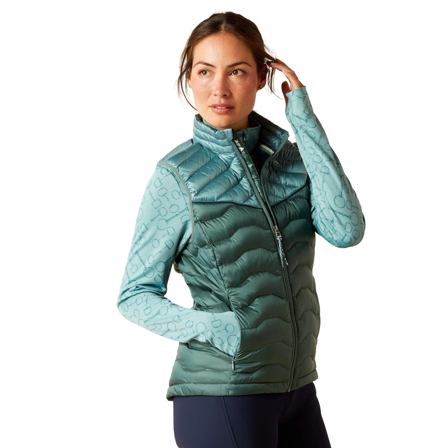 Ariat Womens Ideal Down Gilet (IR Arctic/Silver Pine) 1 Ariat Womens Ideal Down Gilet (IR Arctic/Silver Pine)